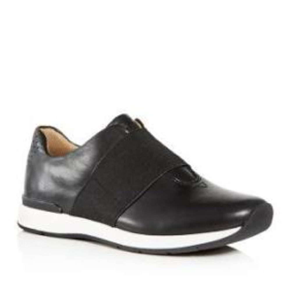 Vionic Codie Black Slip-On Leather Elastic Strap Shoes Women’s Size 7